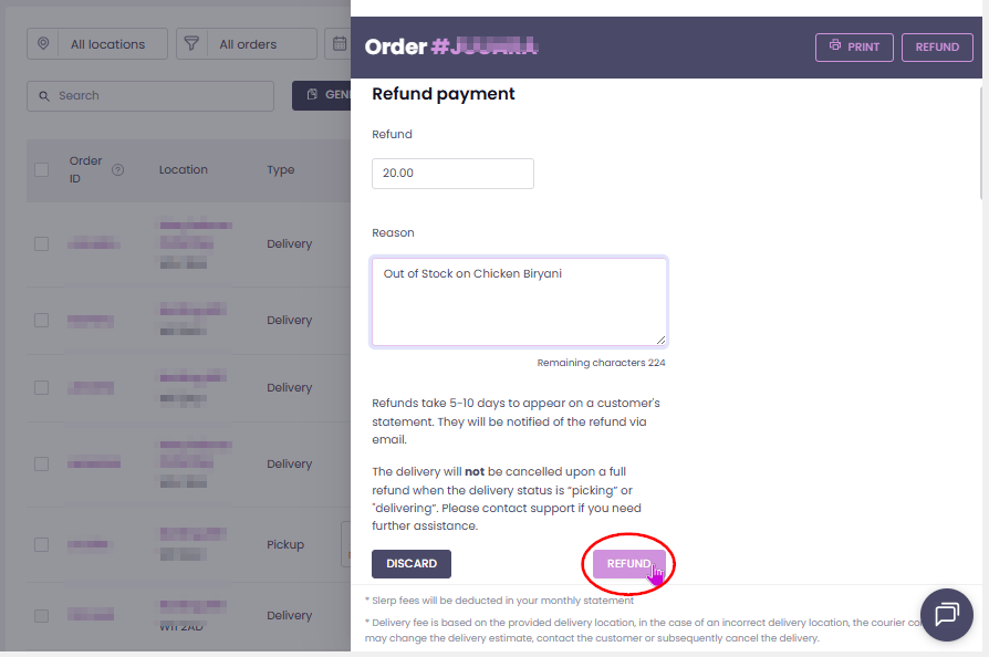 ⏪ How to refund an order on the Controls Dashboard?