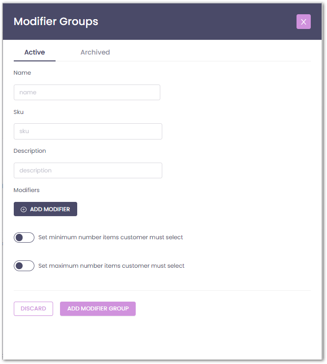 Modifiers